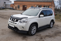 Nissan X-trail T31 2007–2014 Voorbumperbeschermer ST015 Black (RVS) foto 2