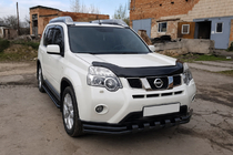 Nissan X-trail T31 2007–2014 Voorbumperbeschermer ST015 Black (RVS) foto 3
