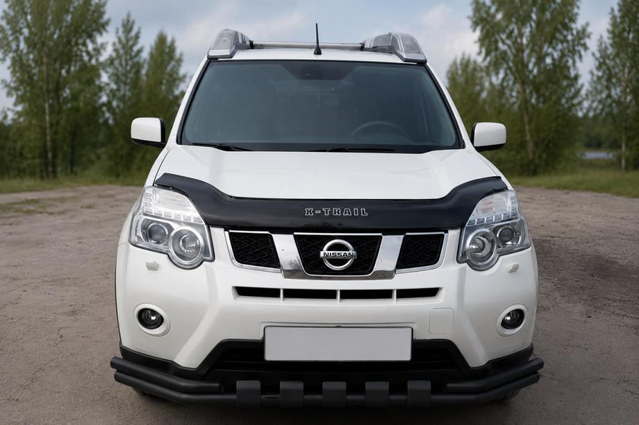Nissan X-trail T31 2007–2014 Voorbumperbeschermer ST015 Black (RVS) Image