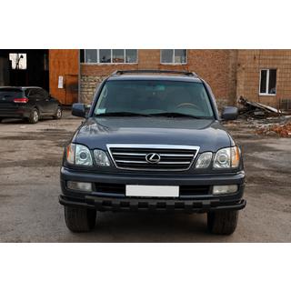 Voorbumperbeschermer ST015 Black (RVS) Lexus LX470 1998–2007 foto 1