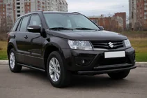 Suzuki Grand Vitara 2005–2017 Dubbele frontbuis 60/42 mm zwart (RVS) foto 3