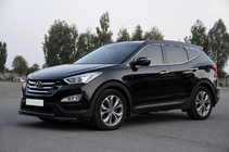 Hyundai Santa Fe 3 2012–2018 Voorbumperbeugel ST014 Black (RVS) foto 2