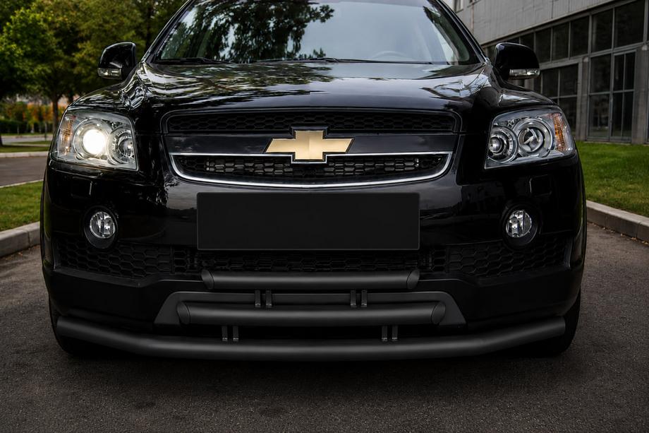 Chevrolet Captiva 2006–2019 Voorbumperbescherming 3-delig Black (roestvrij staal) Image