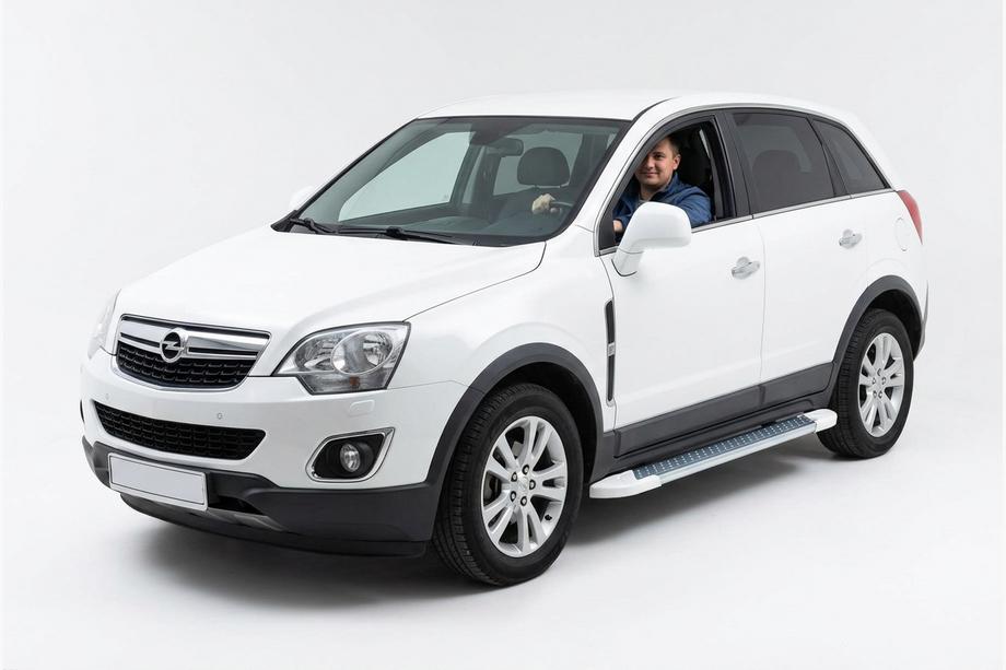 Opel Antara 2006–2017 Allmond White zijtreden (2 st., aluminium) Image