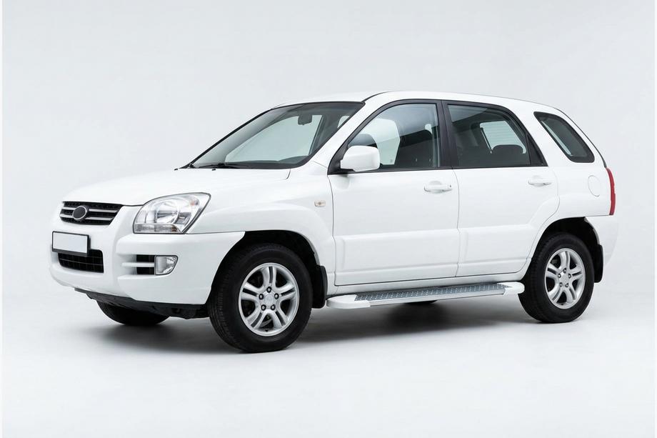 Kia Sportage 2004–2010 Side steps Allmond White (2 st., aluminium) Image