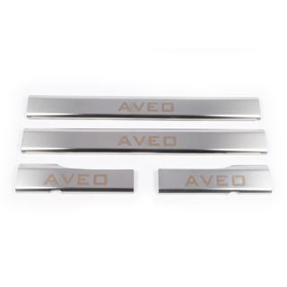Carmos V1 instaplijsten voor binnenzijde (4 stuks, RVS) Chevrolet Aveo T250 2005–2011 foto 2