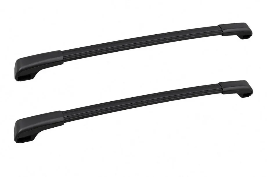 Subaru Crosstrek 2017–2023 Dakdragers (dwarsdragers) zwart voor standaard dakrails OEM (Aluminium) Image