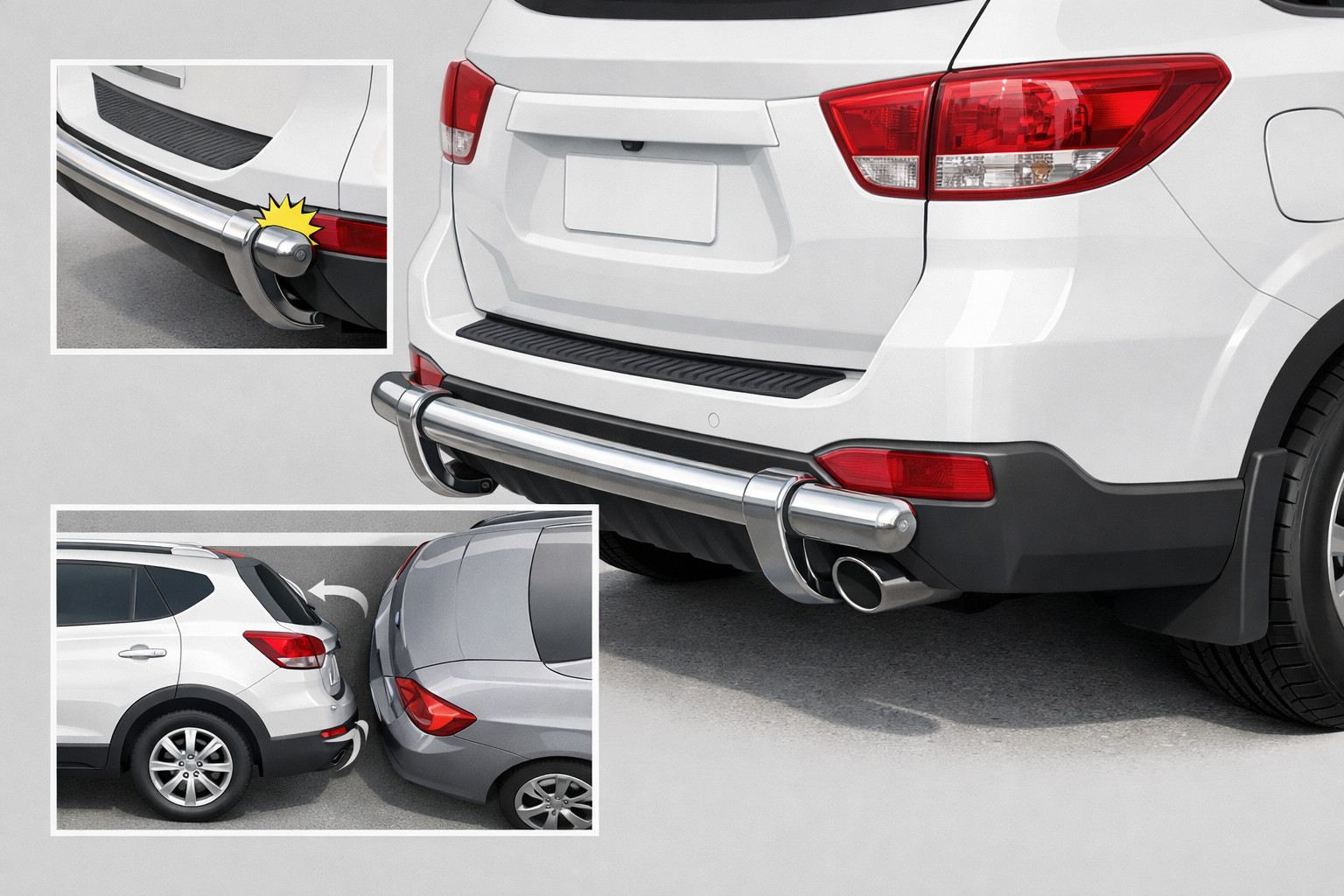 Beschermt een achterbumperbeugel de bumper bij parkeren en lichte botsingen