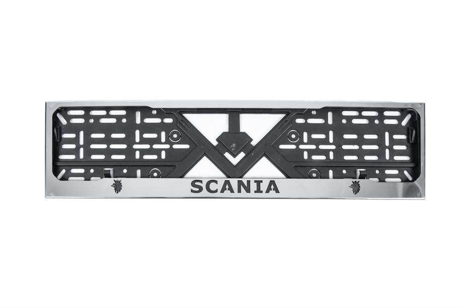 Scania Verchroomde kentekenplaathouder (1 st., roestvrij staal) Foto 1
