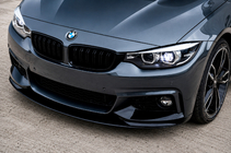 BMW 4 Serie F32/F33/F36 2012–2020 MP-Style voorbumper lip (voor M-Sport, hoogglans zwart) foto 1