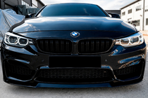 BMW 4 Serie F32/F33/F36 2012–2020 Voorbumper lip spoiler CS-Style (voor M4, hoogglans zwart) foto 3