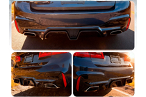 BMW 5 Serie G30/G31 2017–2023 Achterbumper diffuser CS-Style (voor M-Sport/M5 F90, ABS) foto 7
