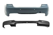 BMW 3-serie E90/E91 2005–2011 Achterbumper met diffuser voor enkelzijdige dubbele uitlaat M-Sport (voor E90 2008-2011) foto 1
