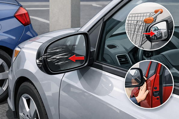 Wat te doen als spiegels op de parkeerplaats steeds krassen oplopen