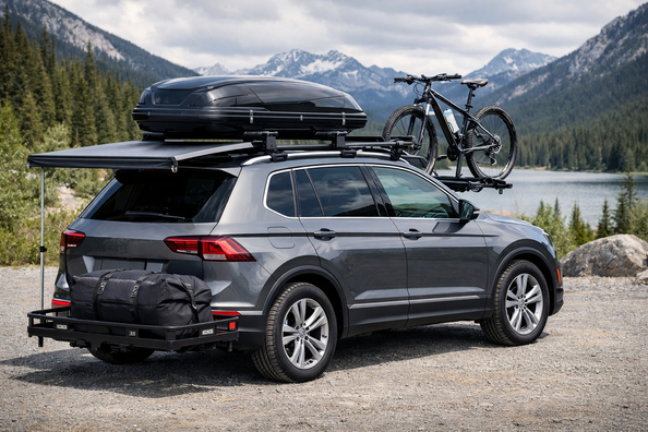 Wat te monteren op de Volkswagen Tiguan 2016-2023 voor dakbagage en reizen Foto 1