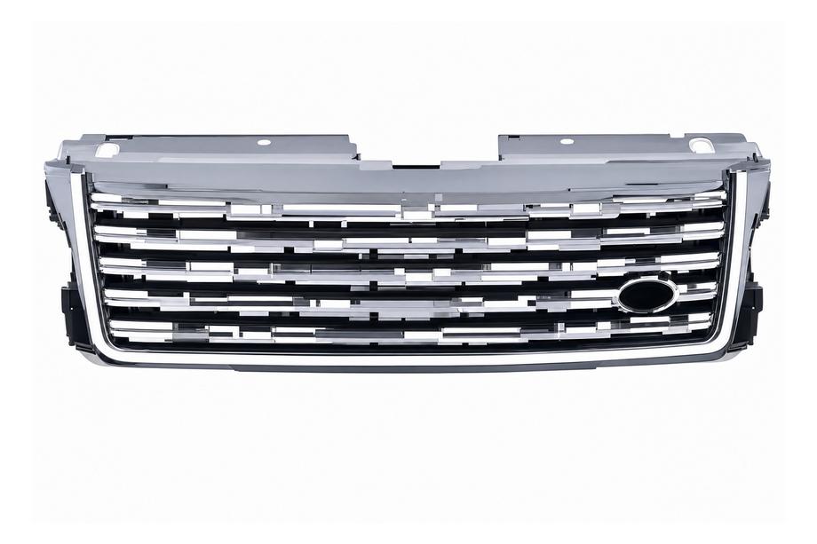 Range Rover IV L405 2013–2021 Zwarte grille met zilverkleurige sierstrips (facelift 2013→2023) Image