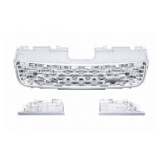 Zilveren radiateurgrille + spatbordgills