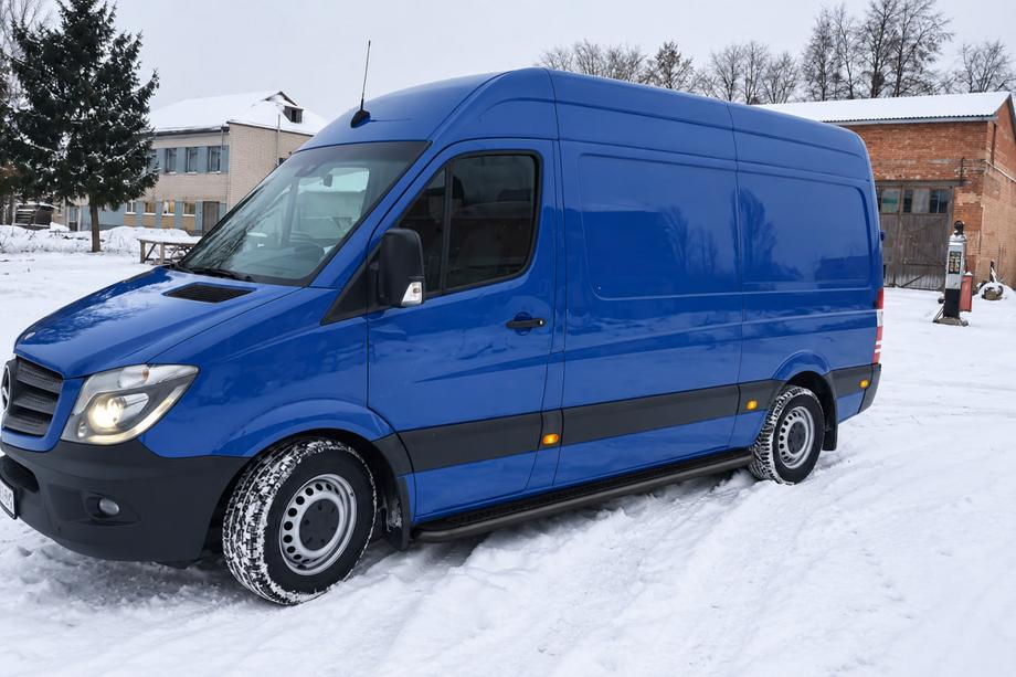 Volkswagen Crafter 2006–2016 Premium Black side steps (set 2 stuks, RVS) Ø60, Lang/Extra Lang Foto 2