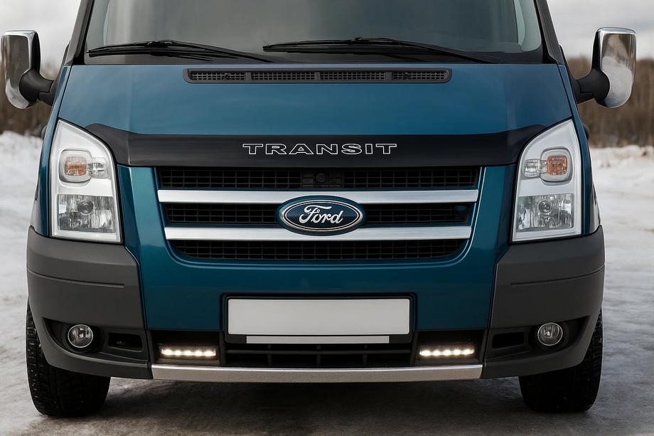 Ford Transit 2000–2014 Grillelijst voor radiateurgrille (set van 2, RVS) OmsaLine - Italiaans roestvrij staal Image
