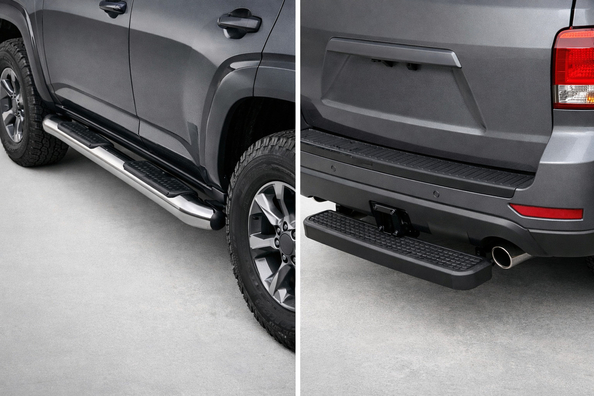 Side steps of achteropstap: wat is praktischer voor een hoge auto Foto 1