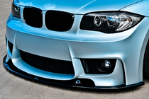 BMW 1 Serie E81/E82/E87/E88 2004–2011 DPT front lip spoiler (voor 1M E87, 2004-2008, hoogglans zwart) foto 1