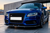 Audi A5 2007–2015 Voorbumper lip spoiler Lip DPT V2 (voor S-Line, 2007-2011, glanzend zwart) foto 1