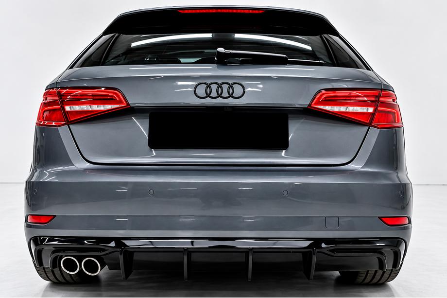 Audi A3 2012–2020 Achterdiffuser DPT (2016-2020, SD, glanzend zwart) Image