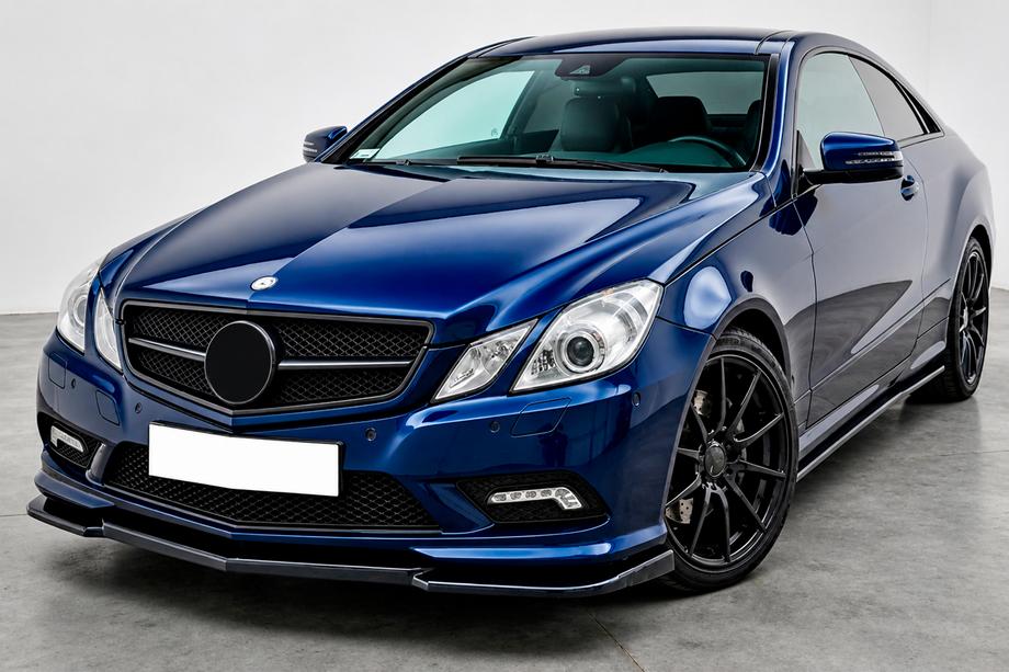 Mercedes E-Klasse Coupé C207 2010–2017 Front lip spoiler DPT (voor AMG Line, 2010-2012, hoogglans zwart) Image