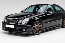 Mercedes E-class W211 2002–2009 Frontlip DPT (Voor AMG, 2006-2009, hoogglans zwart) foto 1