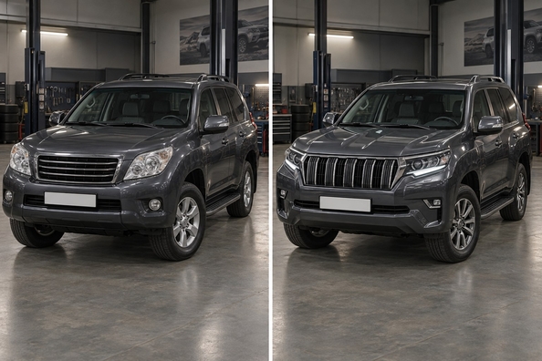 Toyota Land Cruiser Prado 150 in 2017+ facelift-stijl: kits en wat je vervangt Foto 1
