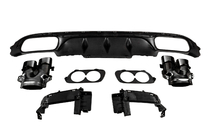 Mercedes E-class W213 2016–2023 Achterdiffuser met uitlaatsierstukken E53-Design Black (voor Base) foto 4
