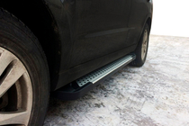 Hyundai Santa Fe 2 2006–2012 Zijsteps Allmond Grey (2 stuks, aluminium) foto 3