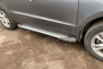 Hyundai Santa Fe 2 2006–2012 Zijsteps Allmond Grey (2 stuks, aluminium) foto 4