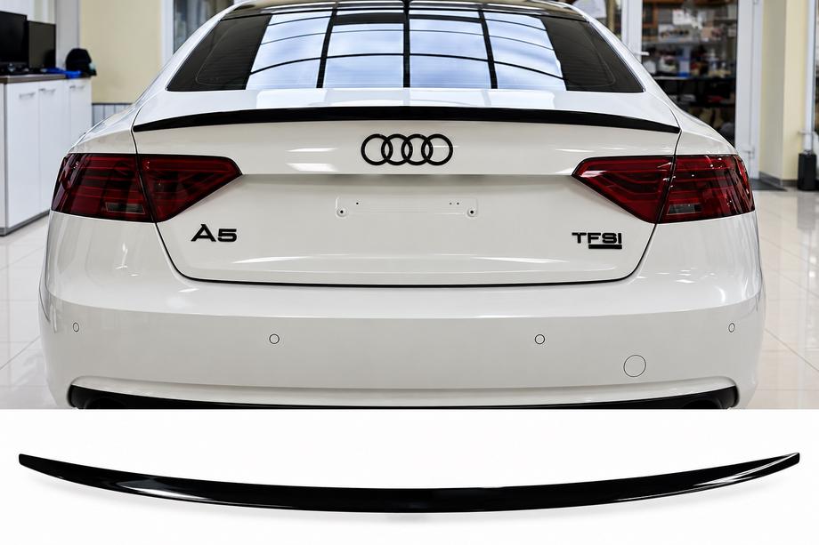 Audi A5 2007–2015 S-Style spoiler (voor Sportback, hoogglans zwart) Foto 1