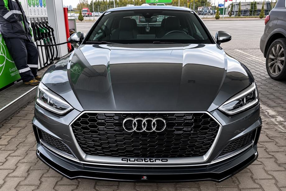 Audi A5 2016–2025 Front bumper lip spoiler (voor S-Line 2016-2019, ABS) Foto 1