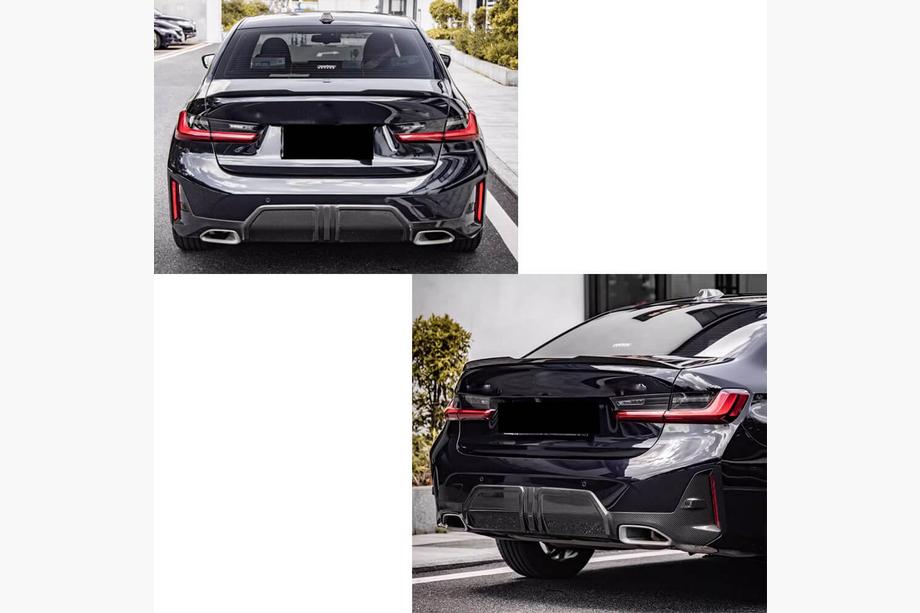 BMW 3 Serie G20/G21 2018– Achterbumper diffuser (voor G20 2022+, carbon) Foto 2