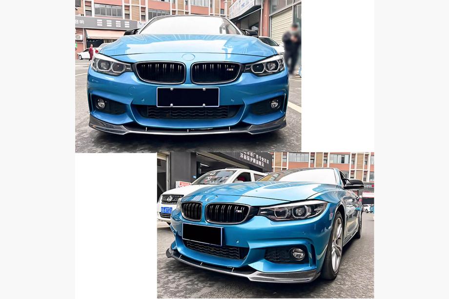 BMW 4 Serie F32/F33/F36 2012–2020 Frontbumper lipspoiler Lip V4 (voor M-Sport, carbon) Foto 2