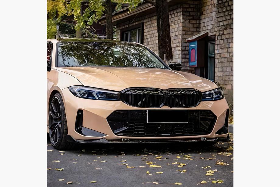BMW 3 Serie G20/G21 2018– Voorbumper lipspoiler Lip V5 (voor M-Sport 2022+, carbon) Foto 1