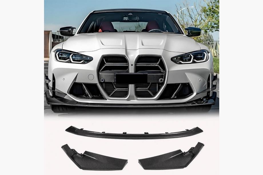 BMW 3 Serie G20/G21 2018– Front bumper lip spoiler Lip V12 (voor G80, carbon) Foto 1