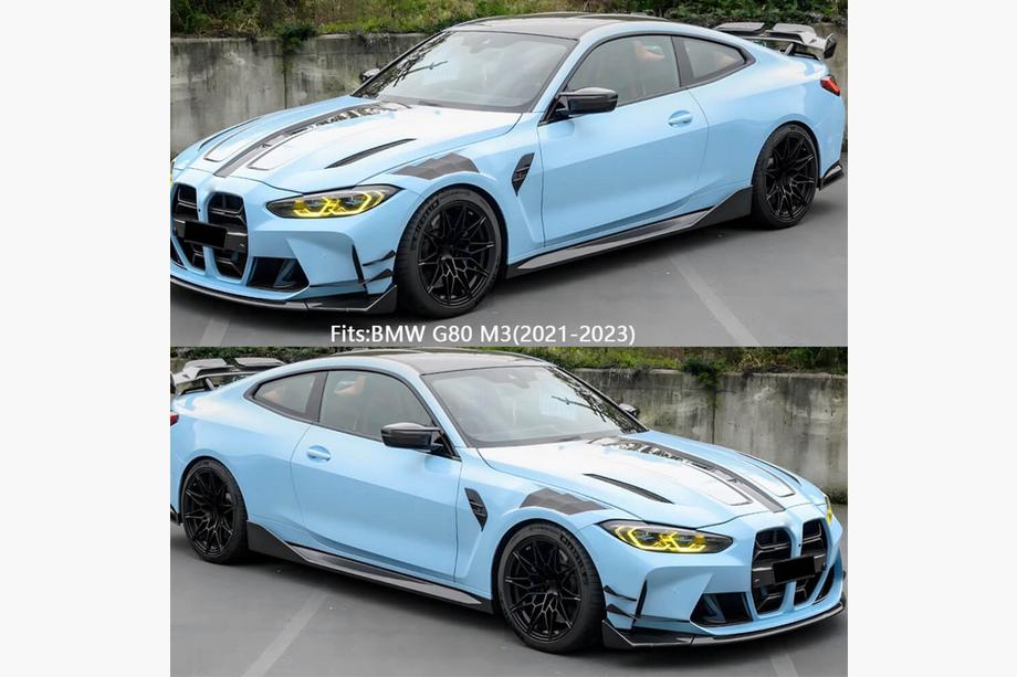 BMW 3 Serie G20/G21 2018– Front bumper lip spoiler Lip V12 (voor G80, carbon) Foto 2