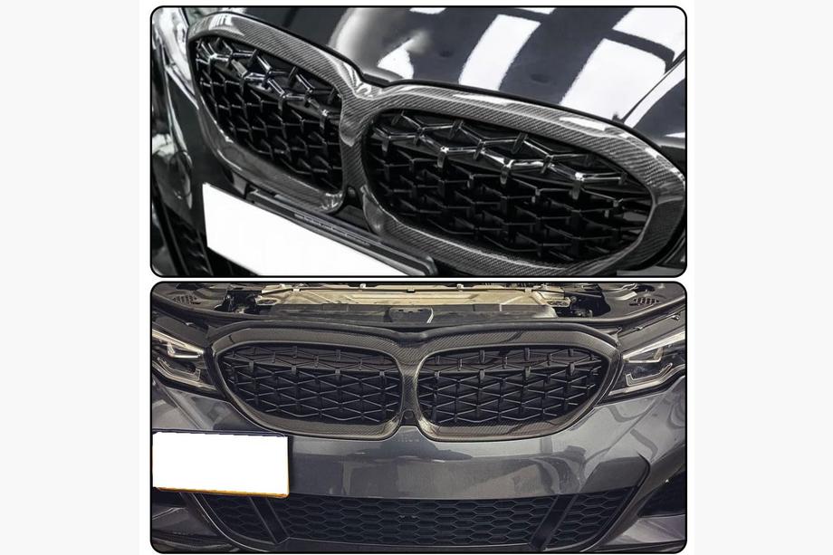 BMW 3 Serie G20/G21 2018– Nierengrilles Diamond Carbon (2018-2022) Foto 2