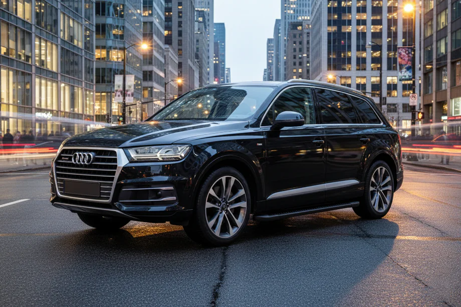 Audi Q7 2015–2026 Allmond Black side steps (2 st., aluminium) Image