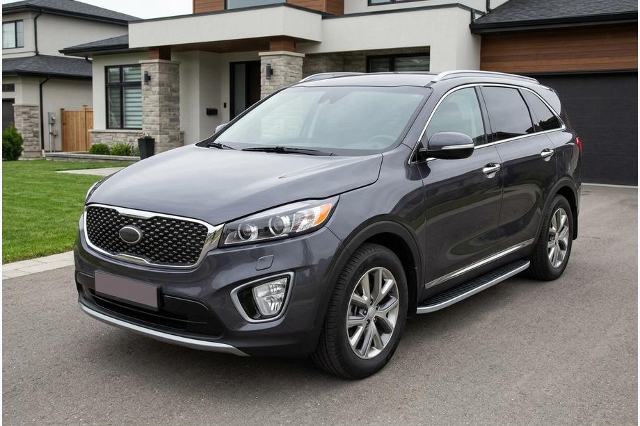 Kia Sorento III UM 2014–2020 Side steps Tayga Grey (2 stuks, aluminium) Image