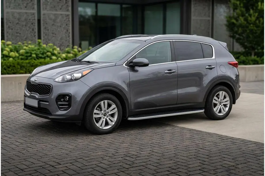 Kia Sportage 2015–2021 Side steps Tayga Grey (set van 2, aluminium) Image