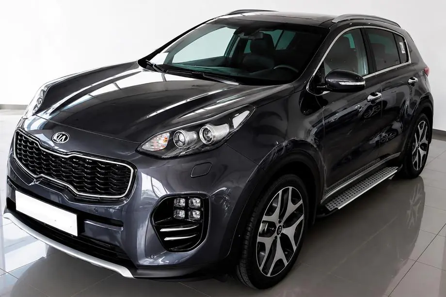Kia Sportage 2015–2021 Side steps Allmond Grey (2 stuks, aluminium) Image