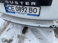 Dacia Duster 2008–2018 Achterbumper beschermplaat Carmos V1 met omgezette rand (RVS) foto 2