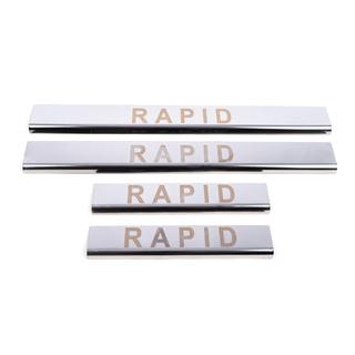 Carmos V1 RVS instaplijsten (set 4 stuks) Skoda Rapid 2012–2019 foto 2