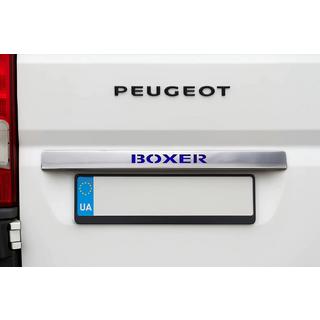 Chroom sierstrip boven kenteken met blauwe LED (RVS) foto 1