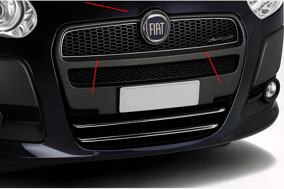Fiat Doblo II 2010–2022 Grille-afdeklijsten (2010-2015, boven, RVS) Image