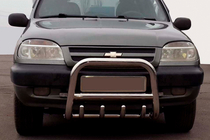Chevrolet Niva 1998–2020 Bullbar QT006 (RVS) foto 1